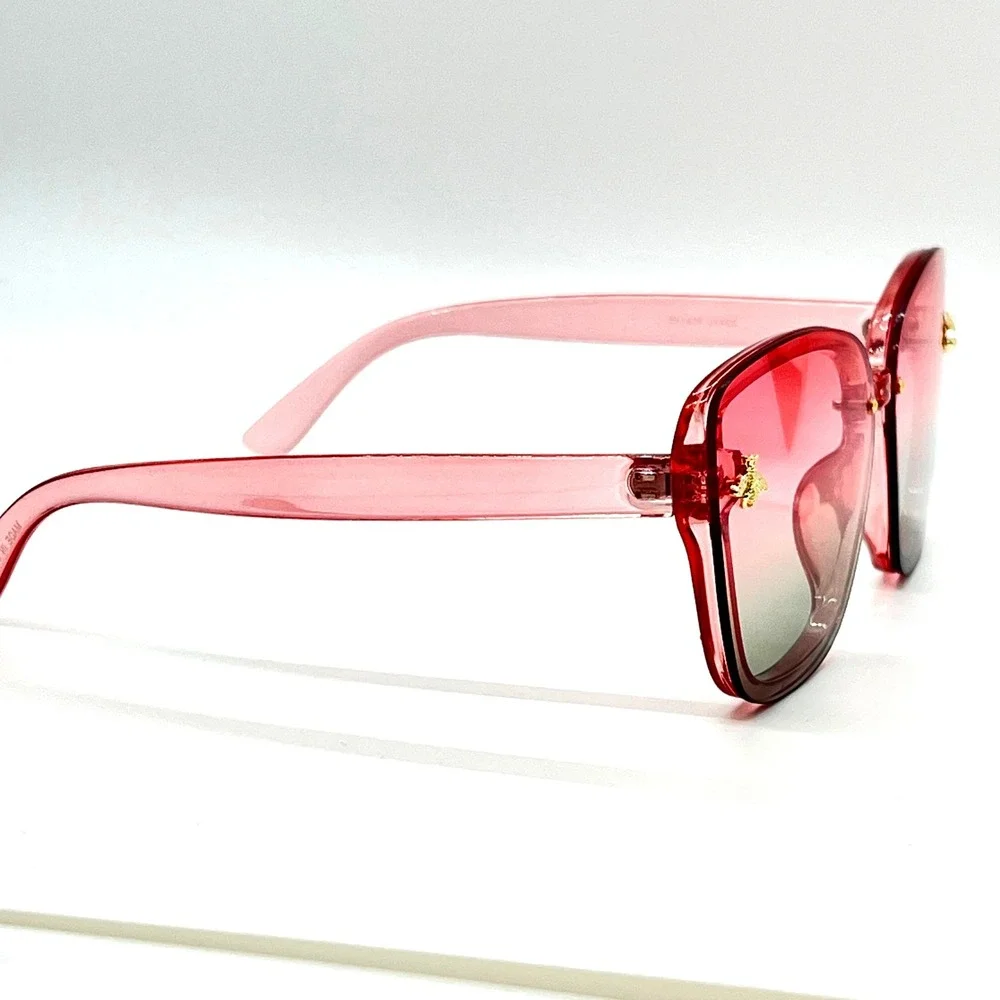 Bee Accented Sunglasses Pink Ombre‎ Fashion Sun Glasses Women